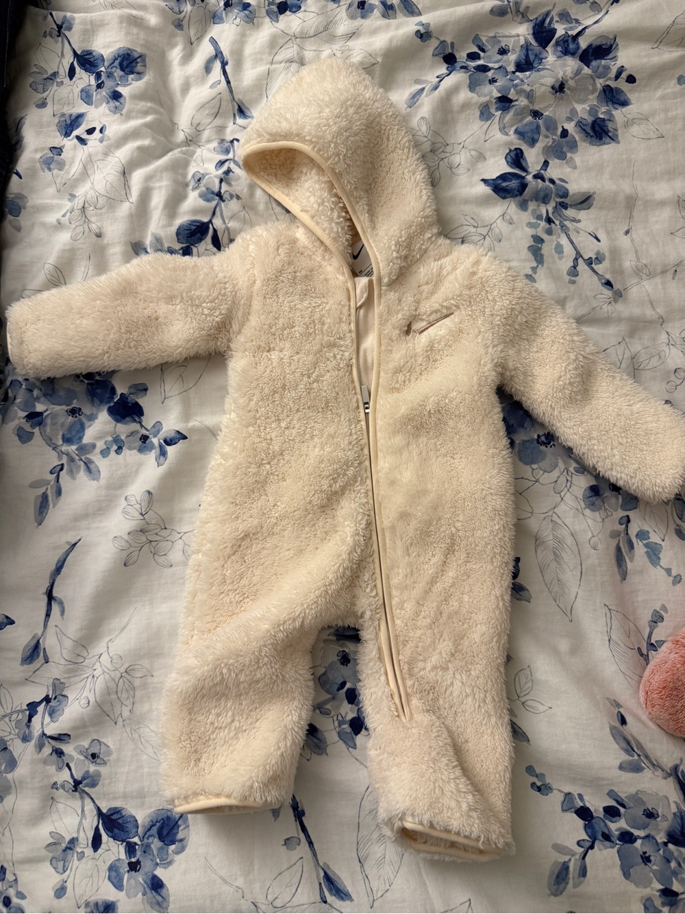 Nike Cream Hooded Fleece One-Piece Footie for Kids